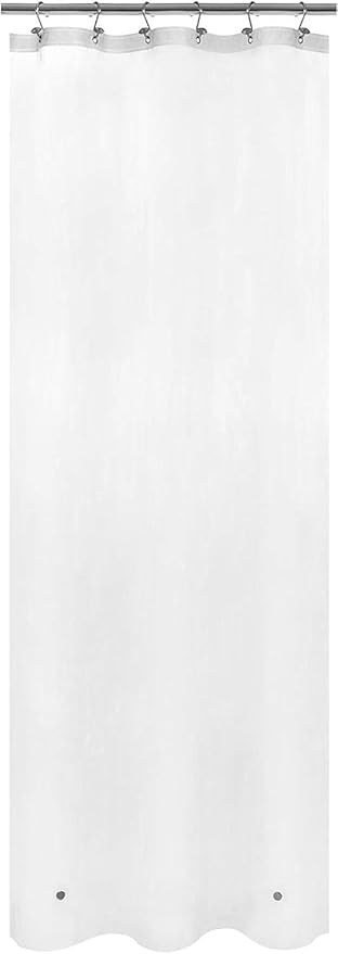 White Stall Shower Curtain Liner 36 x 72 inch Plastic Shower Liner Washable Inside Shower Curtain Liner PEVA Shower Curtains for Bathroom with Magnets and Rustproof Metal Grommet Holes