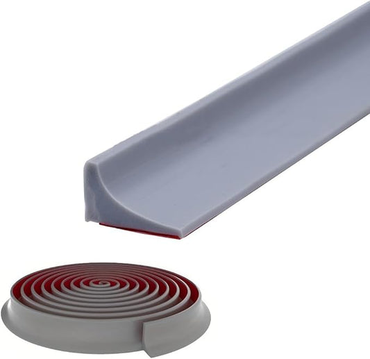 Shower Threshold Water Dam,Self Adhesive Silicone Waterproof Barrier Bathroom and Kitchen Shower Water Stopper Guard for Dry And Wet Separation Caulk Seal Strip Edge Trim(39Inch, Gray)