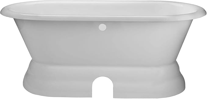 Vintage Tub & Bath Laurent 60 Inch Cast Iron Double Ended Pedestal Tub Package - White/Chrome Fixtures