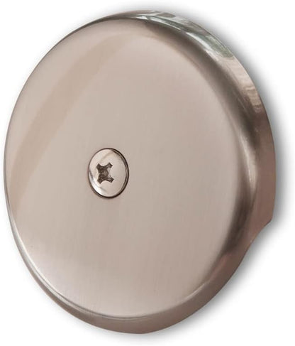 Single Hole Bathtub Drain Overflow Plate with One Matching Screws, Easy to Install, Satin Nickel