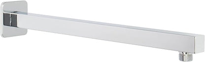 HarJue Shower Arm, Rain Shower Head Extension Extender, With Flange and Teflon Tape, Made of Thicken Stainless Steel for Bathroom Rainfall Shower (16 Inch, Chrome)