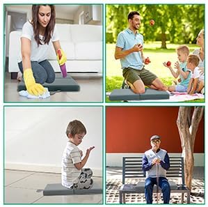 Memory Foam Knee Pads, Garden Kneeling Pads for Men Women, Foam Knee Cushions for Gardening, Bathing, Yoga(Gray)