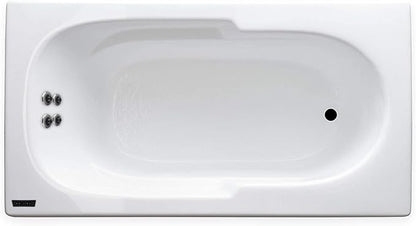 Carver Tubs - AR6032 - Modern Acrylic Fiberglass Whirlpool Tub Water Massage Bathtub, With Massagers - White Rectangle Acrylic Tub - Left Hand Motor - Deep Relaxing Soak - 60"L x 32"W x 18"H