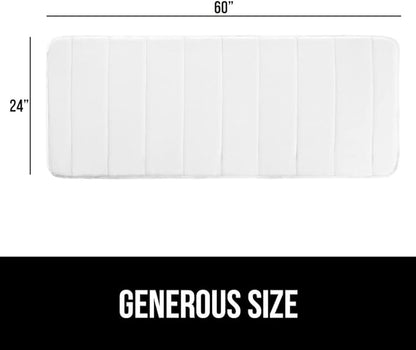 GORILLA GRIP Memory Foam Bath Mat, Soft Absorbent US Designed Bathroom Rug, Gripping Dots Machine Washable Bathmat, Cushioned Floor Mats, Shower Sink Rugs Room Décor Accessories, 60x24 White