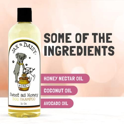 Jax n Daisy Honey Shampoo for Dogs Dog Shampoo for All Kinds of Breed Puppy w Honey Nectar Coconut Avocado Argan Oil pet with Lght Scent Furry Freshness