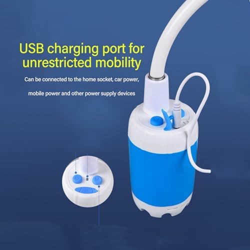 SUNGOOYUE Portable Camping Shower with 4000mAh Battery USB Rechargeable Waterproof Pump 60min Runtime Outdoor Shower for Hiking Beach RV