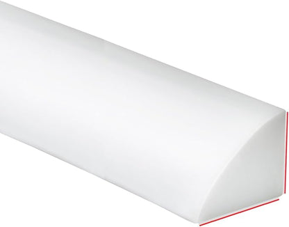 Duzzy 240 Inch Flexible Quarter Round Molding, Peel and Stick Silicone Rubber Trim Suitable for Wall Edge Floor Corner,Staircase Cabinet Edge White
