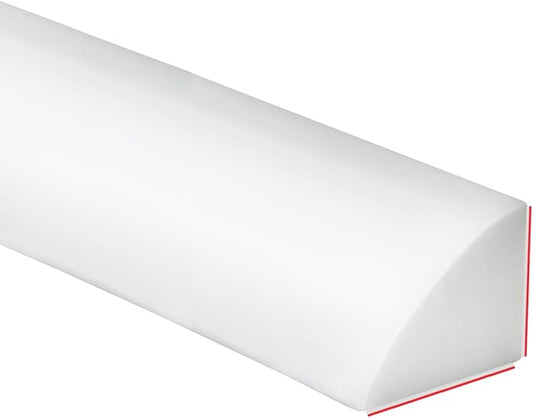 Duzzy 240 Inch Flexible Quarter Round Molding, Peel and Stick Silicone Rubber Trim Suitable for Wall Edge Floor Corner,Staircase Cabinet Edge White