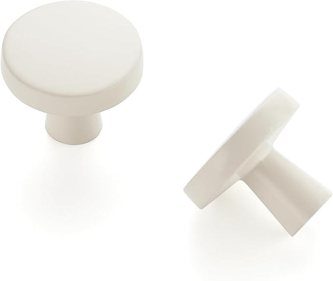 Ravinte 30 Pack Drawer Pulls 1-1/4 Inch Kitchen Cabinet Knobs White Solid Round Dresser Knobs Simple Cabinet Hardware for Cupboard Drawer Handles