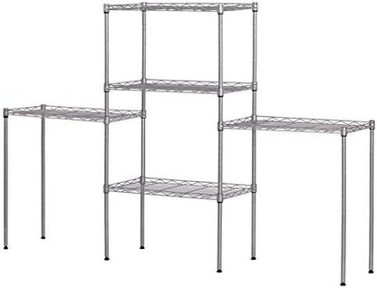 5 Tier Storage Racks Shelving, Heavy Steel Pantry Shelves, Adjustable Wire Shelving Rack, Suitable for Garage, Kitchens, Offices, 21" W x 11.4" D x 59" H, Silver