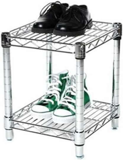 Shelving Inc. 14" d x 18" w Chrome Wire Shelving with 2 Tier Shelves, Weight Capacity 800lbs Per Shelf
