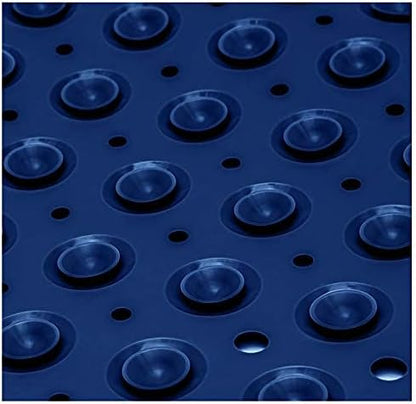 ENKOSI 21 x 21 inch Square Non-Slip Shower Mat – Anti-Slip Shower Mats for Inside Shower – Secure Grip for Shower Stall Floors – Quick-Dry with Drain Holes (21x21 Navy Blue)