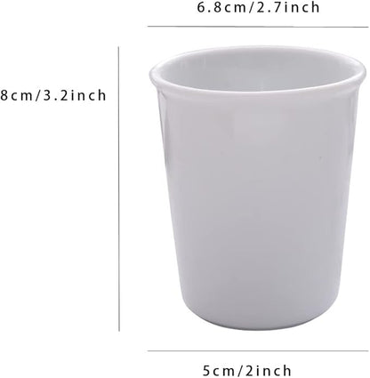 Awhale Ceramic Bathroom Cup 2Pcs, Mouthwash Cups, Toothbrush Holders, 150ml/Pcs (White)