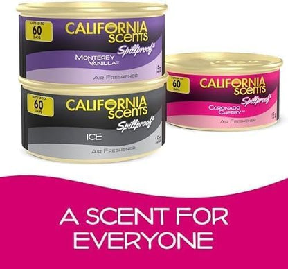 Can Air Freshener and Odor Neutralizer by California Scents, Stocking Stuffers, Set of 12 Spillproof Cans for Home and Car, Coronado Cherry, 1.5 Oz Each