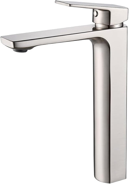 VOTON Vessel Sink Facuet Brushed Nickel Single Handle Tall Bathroom Sink Faucet Vanity Bathroom Faucet, Rv Lavatory Vanity Faucet Basin Mixer Tap Solid Brass 1.2 GPM