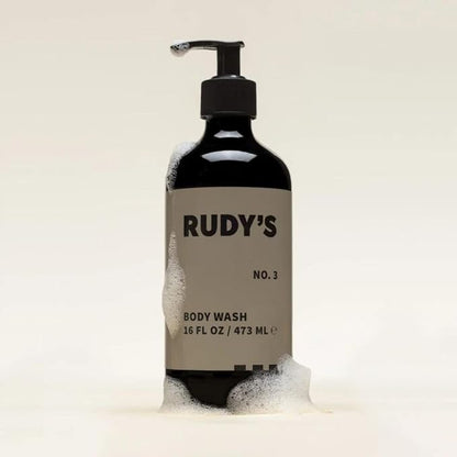 Rudy's No. 3 Body Wash - Natural Ingredients, Sulfate & Paraben Free - Exfoliates, Nourishes, and Maintains pH Balance (16 fl oz)