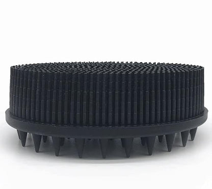 Premium Sensory Brush for Kids or Autism,Soft Silicone Body Scrubber,2 in 1 Sensory Room Occupational Therapy Sensory Brushes,Silicone Loofah,Pet Shower Brush Bath Brush Shampoo Brush(Spikes-Black)