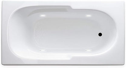 Carver Tubs - AR6032 - Modern White Fiberglass Soaking Bathtub for Bathrooms - w/Built-in LED Lights - White Spacious Rectangular Acrylic Soaking Bathtub - Deep Relaxing Soak - 60"L x 32"W x 18"H