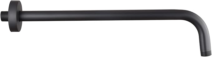 16 Inch Shower Arm with Flange,Stainless Steel 90 Degree Rain Shower Head Extension Arm,Wall-Mounted Shower Head Arm for Fixed Shower Head,Matte Black