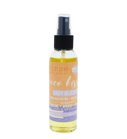 Rinse Bath & Body Coco Kissed Body Oil Moisturizer Spray - Natural Lightweight Fast Absorbing with Squalane, Grapeseed, Apricot & Vitamin E Oil for All Skin Types, 4 fl oz