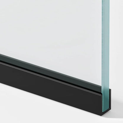 Royalty Fixed Shower Screen - 30" x 60" Frameless 3/8" Clear Tempered Glass Panel with Hardware - Easy Clean Smart Guard Coating - Minimalist Modern Design for Bathroom - Matte Black