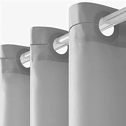 Furlinic No Hook Extra Wide Shower Curtain,Polyester Fabric Shower Curtain Liner with 14 Plastic Split Grommets,Hotel Style Machine Washable & Waterproof Curtains for Bathroom,Light Grey 108x72 Inch