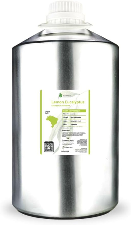 Lemon Eucalyptus Oil by Eucaliptus from Brazil - Pure Lemon Eucalyptus - 100% Pure Steam Distilled Natural Aceite de Eucalipto Limón - Aromatherapy - Premium Therapeutic Grade (22lbs)