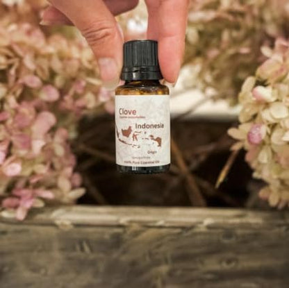 100% Pure Clove Essential Oils - Direct from Indonesian Essential Oils - Essential Oil for Diffusers Aromatherapy & Humidifiers (15ml) | Natural Cold-Pressed