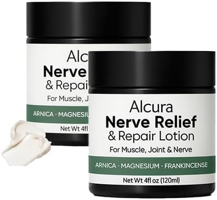 Alcura Neuropathy Lotion, Alcura Lotion, Alcura Nerve Cream with Arnica, Magnesium for Joint, Massage Body Moisturizer – 4 fl oz (2)