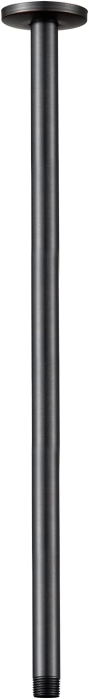 OFFO Shower Arm with Flange, 24 in Oil Rubbed Bronze Ceiling Mount Replacement Rain Shower Head Straight Arm Ceiling-Mounted For Fixed Shower Head & High Pressure Rain