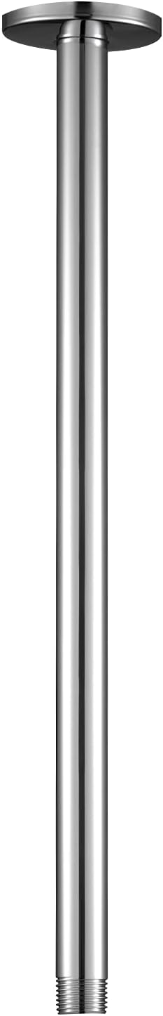 OFFO Shower Arm with Flange, 16 in Ceiling Mount Replacement Rain Shower Head Straight Arm Ceiling-Mounted For Fixed Shower Head & High Pressure Rain, Chrome