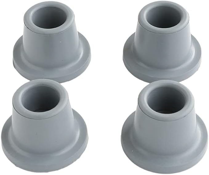 Shower Chair Tips Replacement Heavy Duty 4 Pack, Gray, 1 1/8’’ Rubber Tips for Bath Chair, Shower Stool and Tub Transfer Bench, Non Slip Leg Tips Rubber Feet