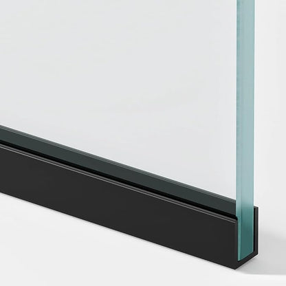 Royalty Fixed Shower Screen - 36" x 78" Frameless 3/8" Clear Tempered Glass Panel with Hardware - Easy Clean Smart Guard Coating - Minimalist Modern Design for Bathroom - Matte Black