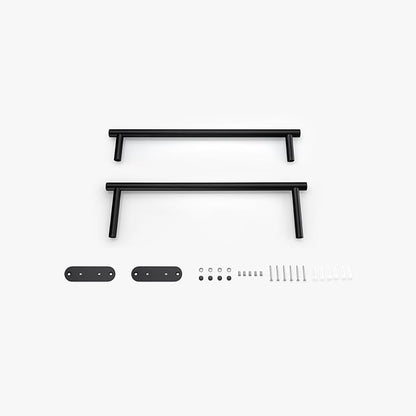BAGNOLUX Double Towel Bar, SUS304 Towel Racks for Bathroom Wall Mounted 2-Tiers Ladder Towel Rails, Space Saving Bathroom Towel Holder Shelves Rack, Long Towel Hanger (16“-Round-Matte Black)