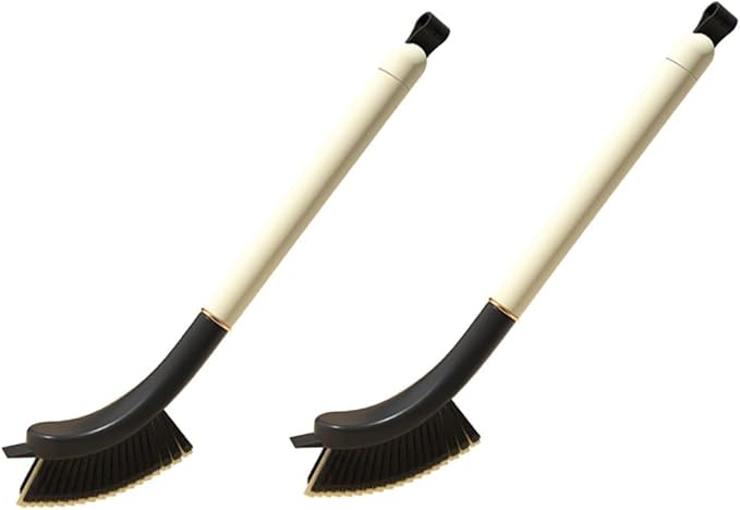 Mipcase 2Pcs Hard-bristled Crevice Cleaning Brush with Ergonomic Handle for Bathroom Window Tracks Kitchen Grooves and Stovetop Stains Detail Cleaner for Household Use