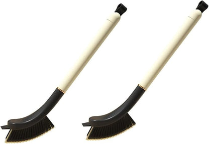 Mipcase 2Pcs Hard-bristled Crevice Cleaning Brush with Ergonomic Handle for Bathroom Window Tracks Kitchen Grooves and Stovetop Stains Detail Cleaner for Household Use