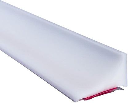 39 Inch Shower Threshold Water Dam Barrier,Silicone Shower Door Bottom Seal for Water Stopper,Flexible Edge Trim for Kitchen Sink Splash Guard,Self Adhesive Water Blocker for Bathtub,White