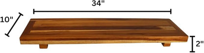 EcoDecors, 34 inch, Bath Tray for Tub, Bath Tub Tray Wood, Bathtub Table, Caddy for Bathtub in Natural Teak