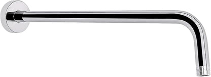 HarJue Shower Arm with Flange and Teflon Tape, Wall Mounted Shower Pipe 304 Stainless Steel Extension Arm for Fixed Shower Head & Handheld (15 Inch, Chrome)