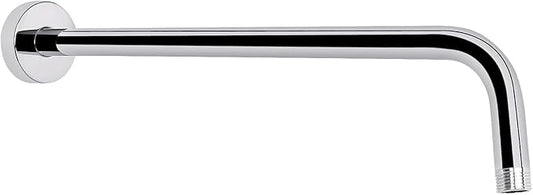 HarJue Shower Arm with Flange and Teflon Tape, Wall Mounted Shower Pipe 304 Stainless Steel Extension Arm for Fixed Shower Head & Handheld (15 Inch, Chrome)