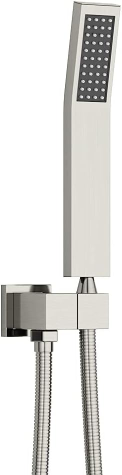 Brushed Nickel Solid Brass Shower Wand High Pressure Handheld Shower Head Detachable with 59inch Stainless Steel Shower Hose and Adjustable Bracket Set