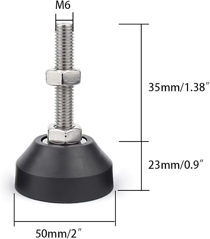 Adjustable Leveling Foot,Nylon Fixed Angle Foot (D50M6L35)