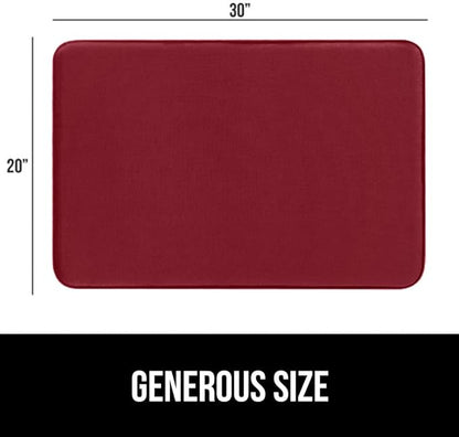 GORILLA GRIP Memory Foam Bath Mat, Soft Absorbent Velvet Bathroom Mats, Durable Dots on Underside, Machine Washable Bathmat, Carpet Rug Room Decor for Shower Tub Floor RV, 30x20 Rugs, Burgundy