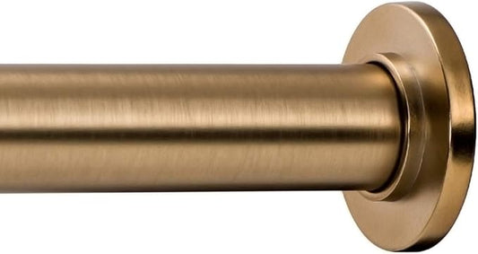 Ivilon Tension Curtain Rod - Spring Tension Rod for Windows or Shower, 24 to 36 Inch. Warm Gold