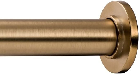 Ivilon Tension Curtain Rod - Spring Tension Rod for Windows or Shower, 54 to 90 Inch. Warm Gold
