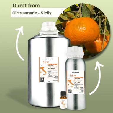 Orange Essential Oil - Direct from Citrusmade in Sicily- Aceite de Naranja Dulce for Home Care, Skincare $ Aromatherapy - Premium Therapeutic Grade (15ml)
