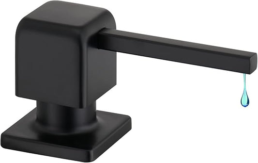 CREA Soap Dispenser for Kitchen Sink, Kitchen Soap Dispenser Black Square Built in Sink Soap Dispenser for Bathroom with 17 OZ Bottle