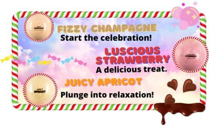 Sweet Escape Candy Fruity Juicy Sweet Treat Bomb Bath Fizzers Bath Bomb Gift Set for Women - 9 Large Bath Bombs Aromatherapy Luscious Fragrance Bath Gift Set