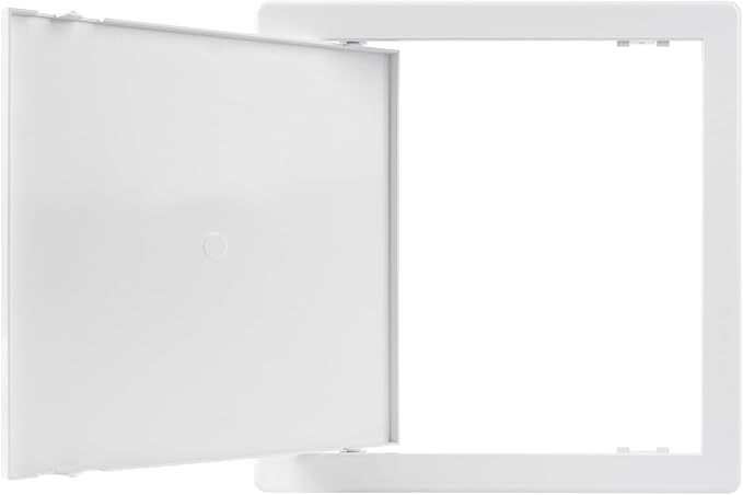 10x10 Inch White Access Panel – ABS Plastic Square Wall & Ceiling Access Door for Plumbing Electrical HVAC – Easy Install Indoor Panel for Drywall, Home Improvement and Maintenance