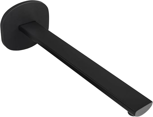 PHASAT Shower Arm with Flange,Stainless Steel Shower Head Extension Arm Replacement,Shower Arm Extension Wall-Mounted,Matte Black,PU9H04